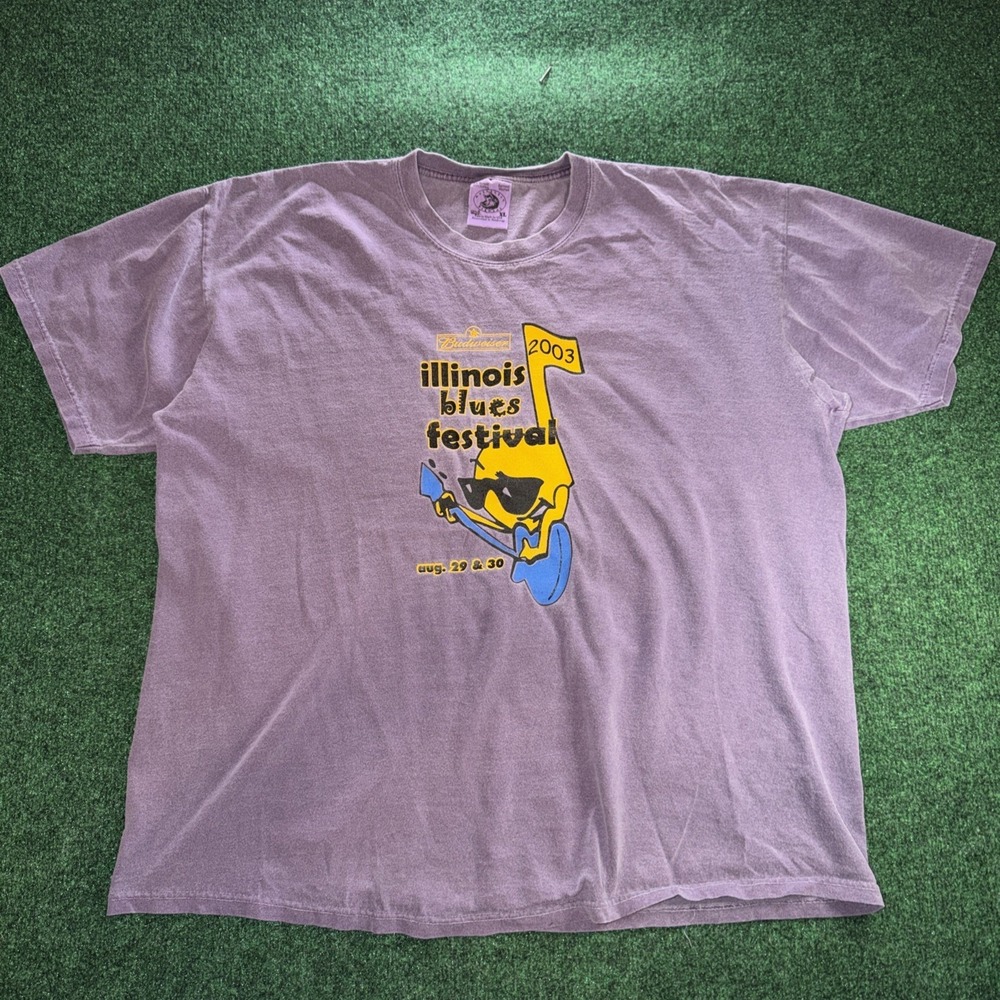 Vintage Illinois Blue Fest 2003 T Shirt Men's Size XL Purple Graphic T USA Made
